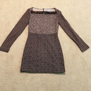 Diane von Furstenberg leather and textured Dress